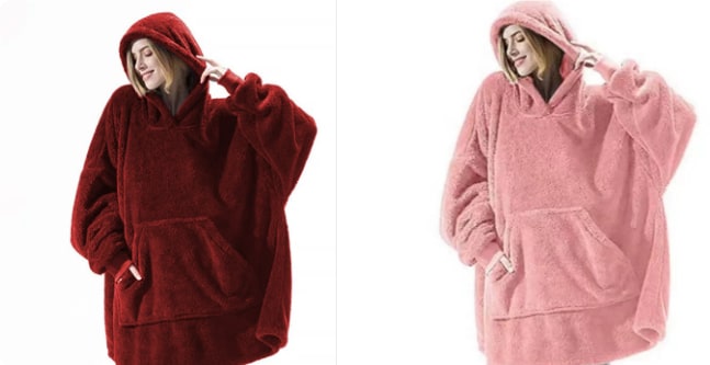 Couverture à enfiler ample en polaire avec capuche