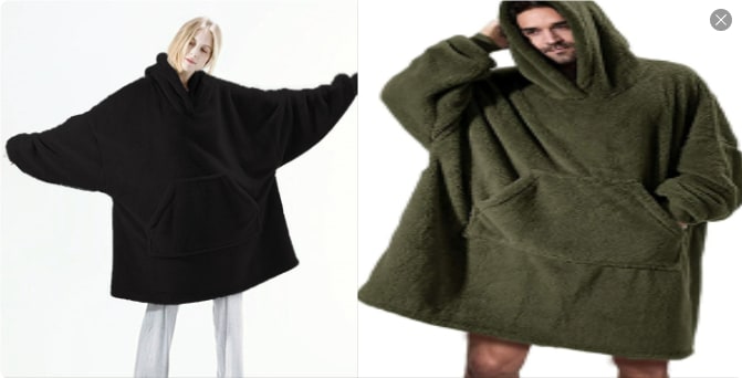 Couverture à capuche en polaire avec poche avant