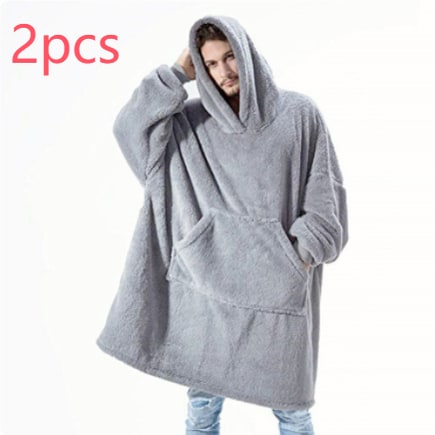 Couverture à enfiler ample en polaire avec capuche