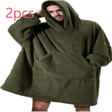 Couverture à enfiler ample en polaire avec capuche