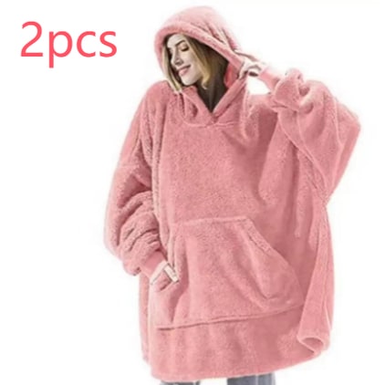 Couverture à capuche en polaire avec poche avant