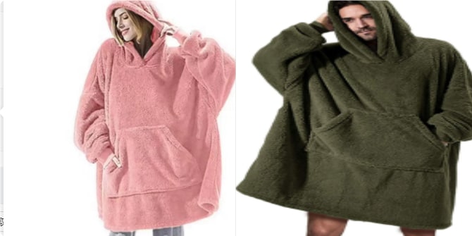 Couverture à enfiler ample en polaire avec capuche