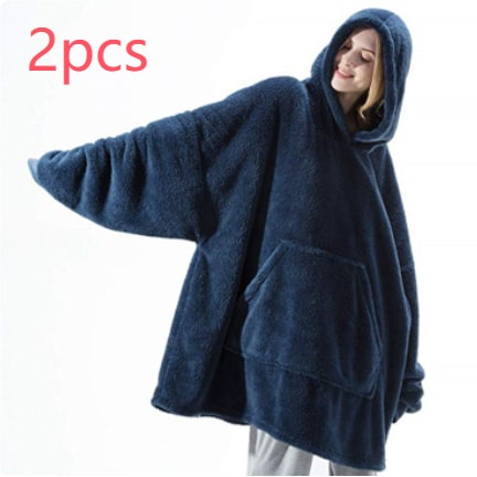 Couverture à enfiler ample en polaire avec capuche