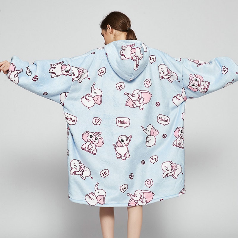 Couverture à capuche ample avec doublure polaire effet mouton