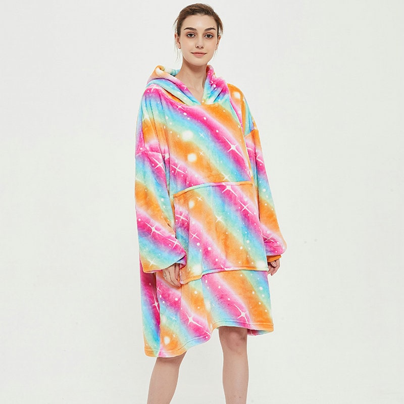 Couverture à capuche ample avec doublure polaire effet mouton