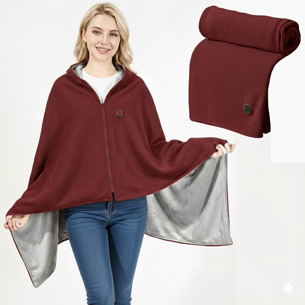 Couverture chauffante à capuche USB, 150 × 80 cm