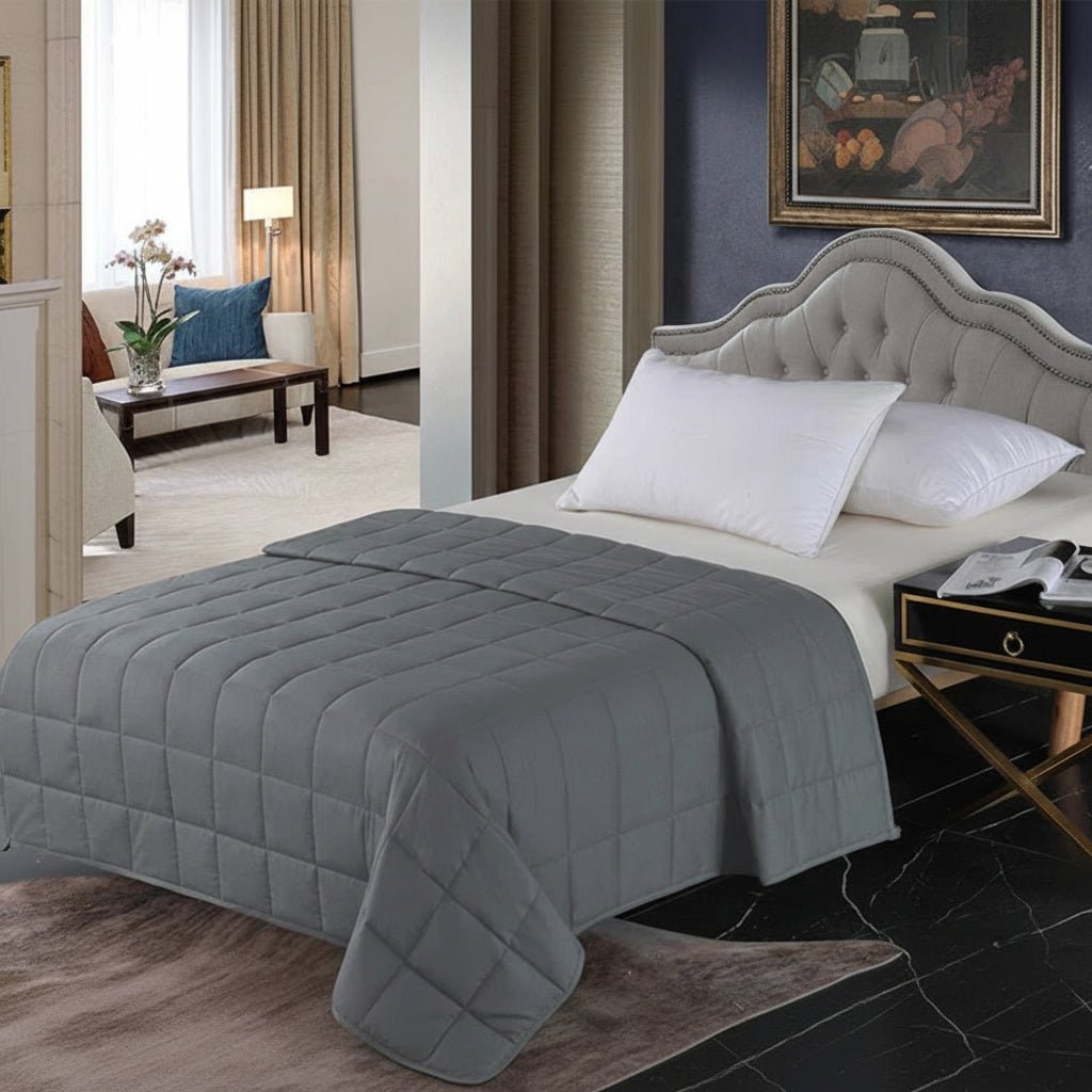 Couverture lestée en coton matelassé à billes de verre