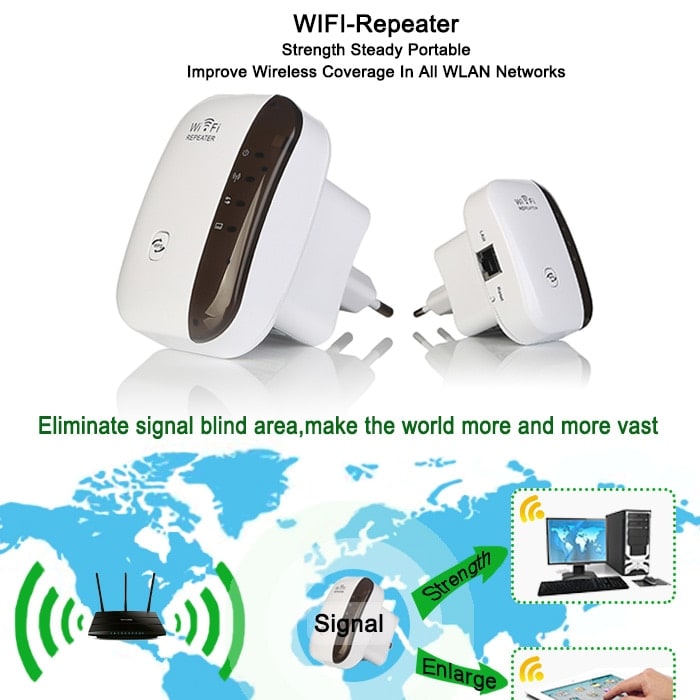 Répéteur Wi-Fi 2,4 GHz avec port Ethernet, 300 Mbit/s