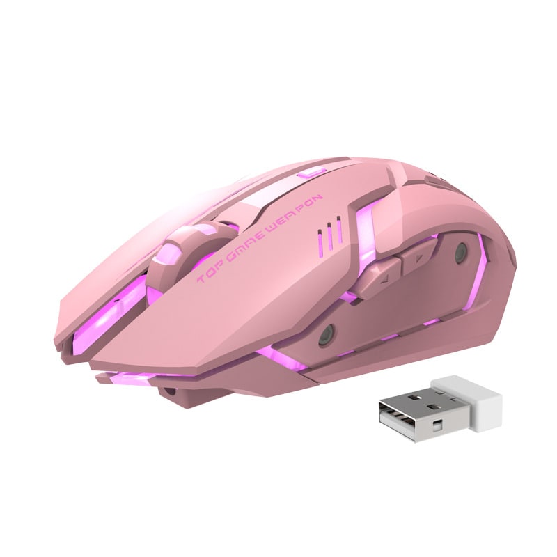 Souris sans fil rechargeable à 6 boutons et éclairage