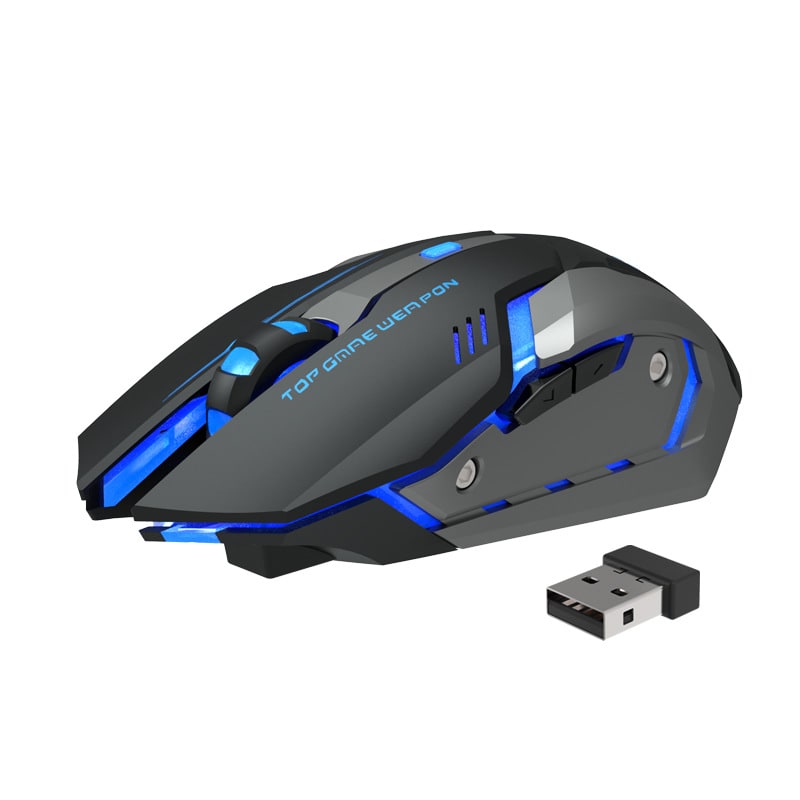 Souris sans fil rechargeable à 6 boutons et éclairage