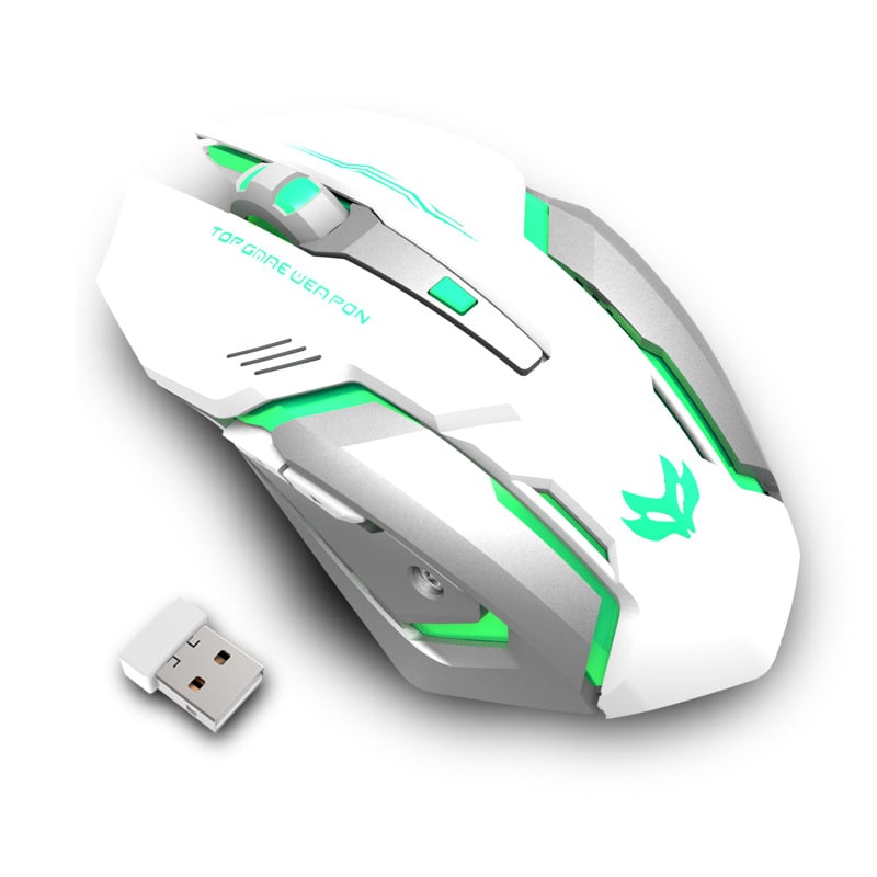 Souris sans fil rechargeable à 6 boutons et éclairage