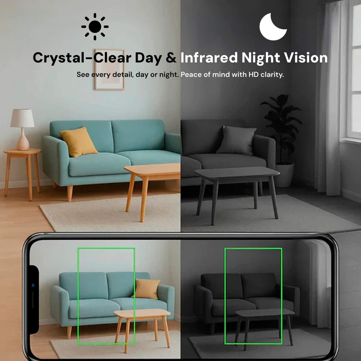 Mini caméra Wi-Fi intérieure avec alertes de mouvement