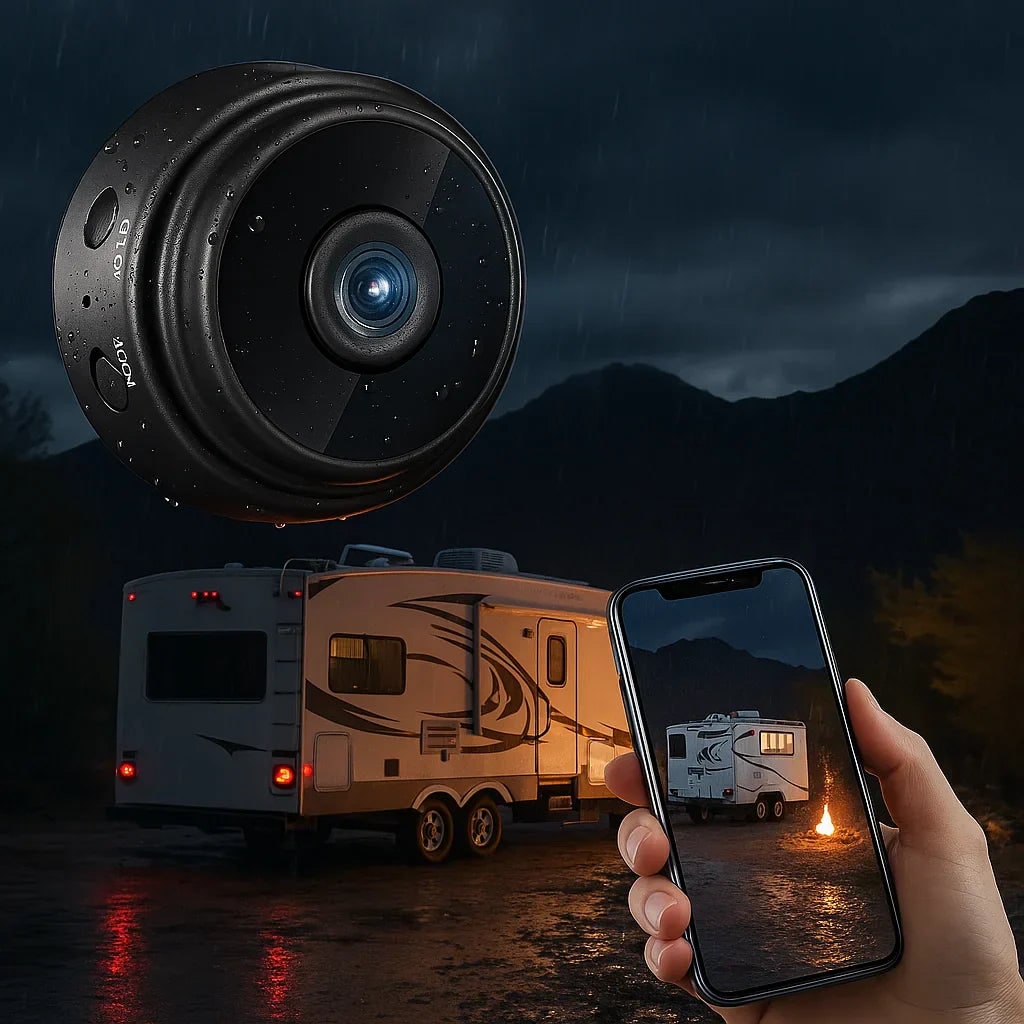 Mini caméra avec support magnétique orientable et vision nocturne