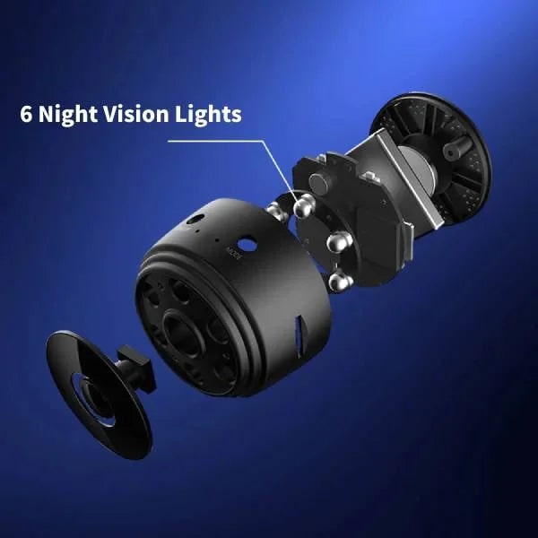 Mini caméra avec support magnétique orientable et vision nocturne