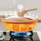 Wok antiadhésif avec panier vapeur et couvercle en verre