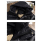 Doudoune noire longue pour femme avec capuche