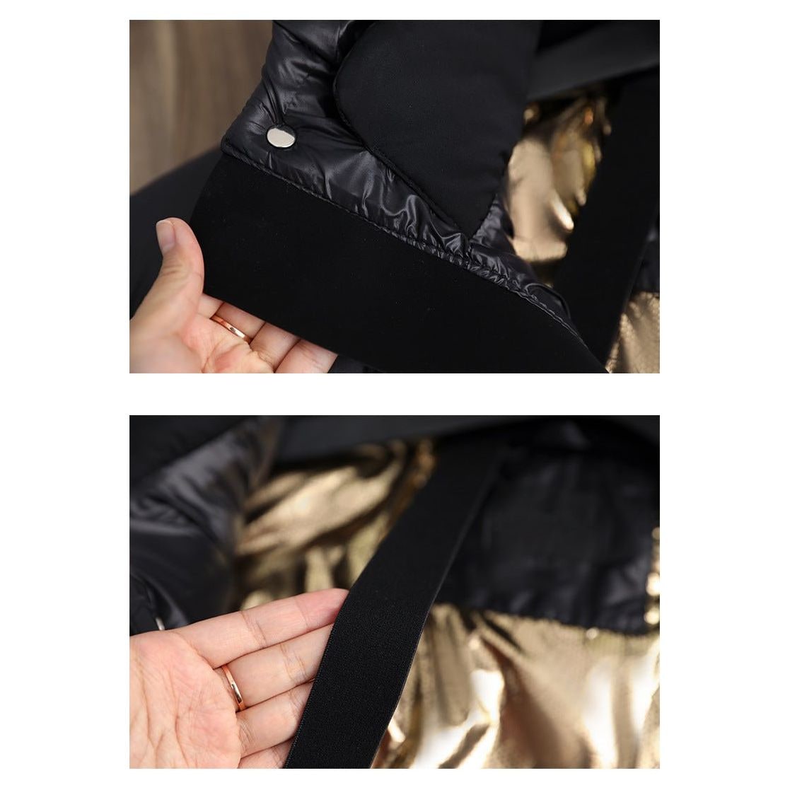 Doudoune noire longue pour femme avec capuche