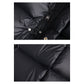 Doudoune noire longue pour femme avec capuche