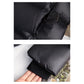 Doudoune noire longue pour femme avec capuche