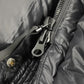 Doudoune noire longue pour femme avec capuche