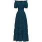 Robe longue épaules dénudées avec taille smockée