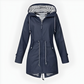 Veste de pluie pour femme avec capuche et doublure rayée