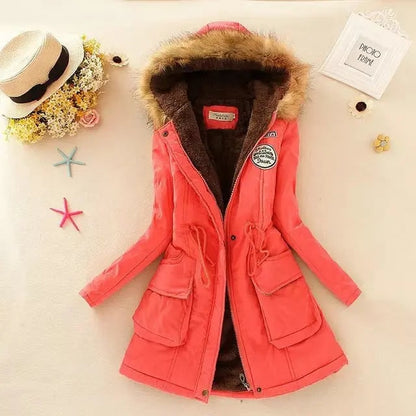 Manteau à capuche pour femme avec doublure polaire