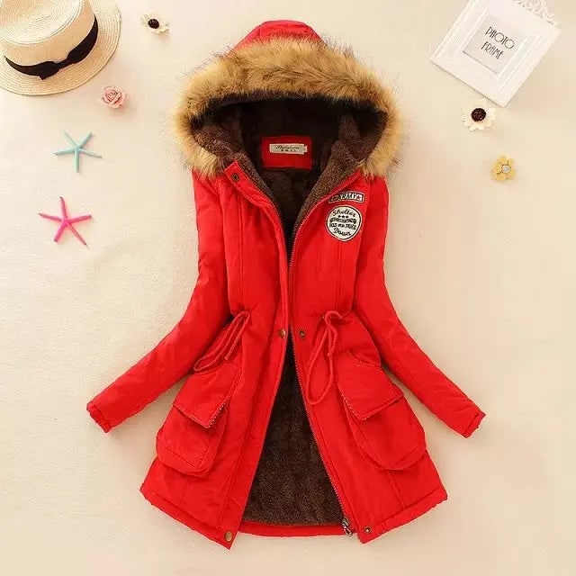 Manteau à capuche pour femme avec doublure polaire
