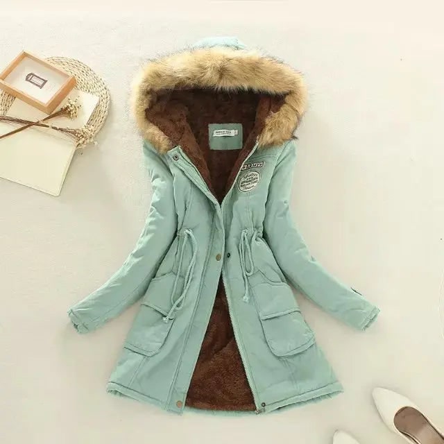 Manteau à capuche pour femme avec doublure polaire