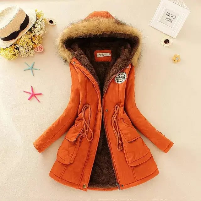 Manteau à capuche pour femme avec doublure polaire