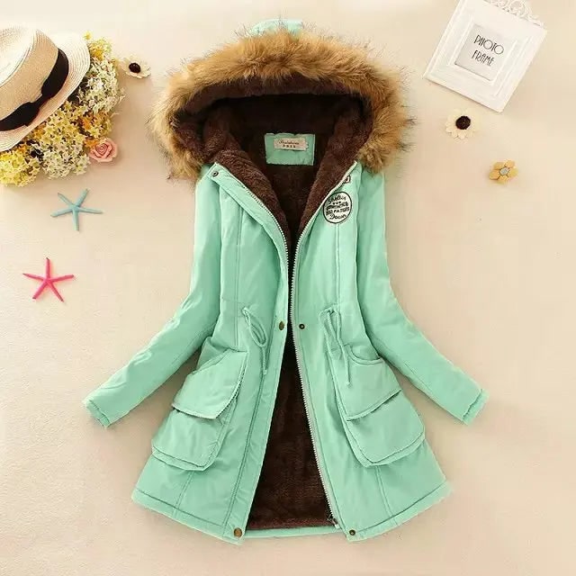 Manteau à capuche pour femme avec doublure polaire