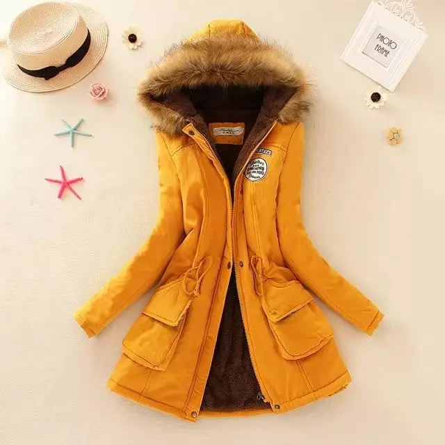 Manteau à capuche pour femme avec doublure polaire