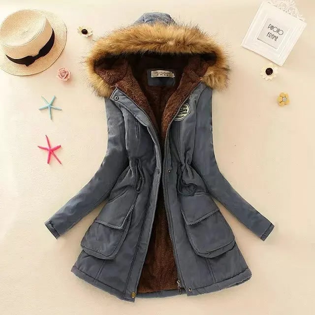 Manteau à capuche pour femme avec doublure polaire