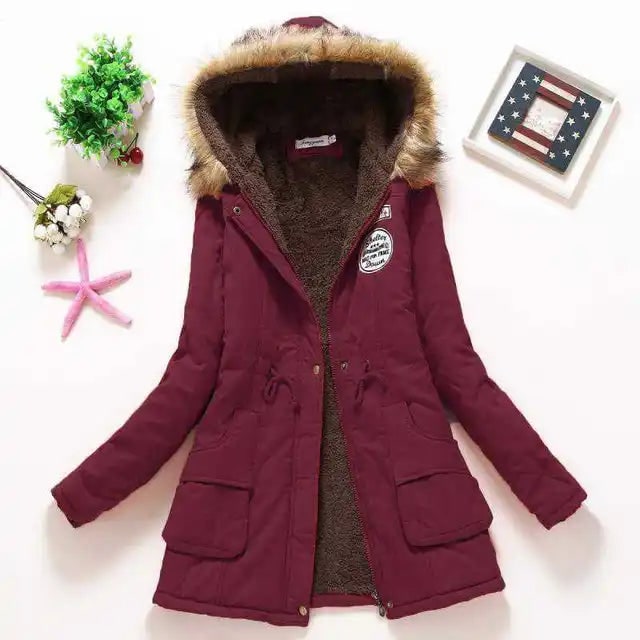 Manteau à capuche pour femme avec doublure polaire