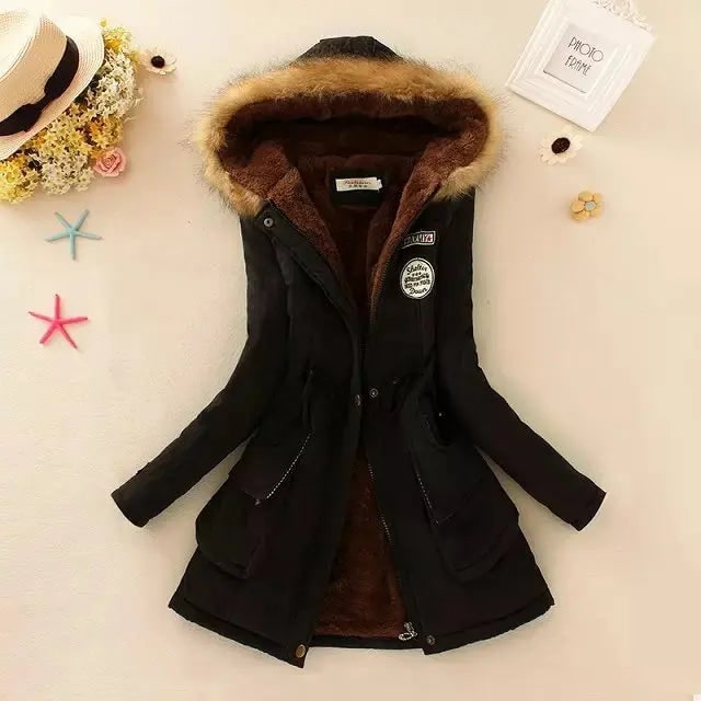 Manteau à capuche pour femme avec doublure polaire
