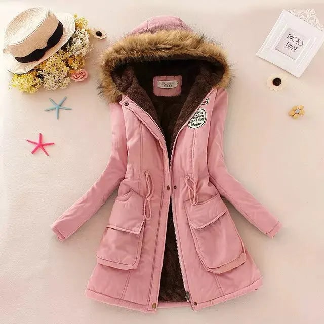 Manteau à capuche pour femme avec doublure polaire
