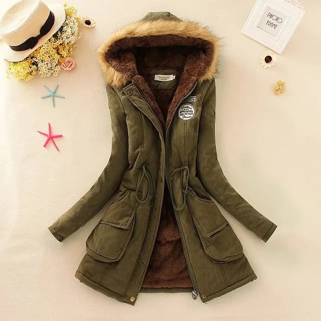 Manteau à capuche pour femme avec doublure polaire
