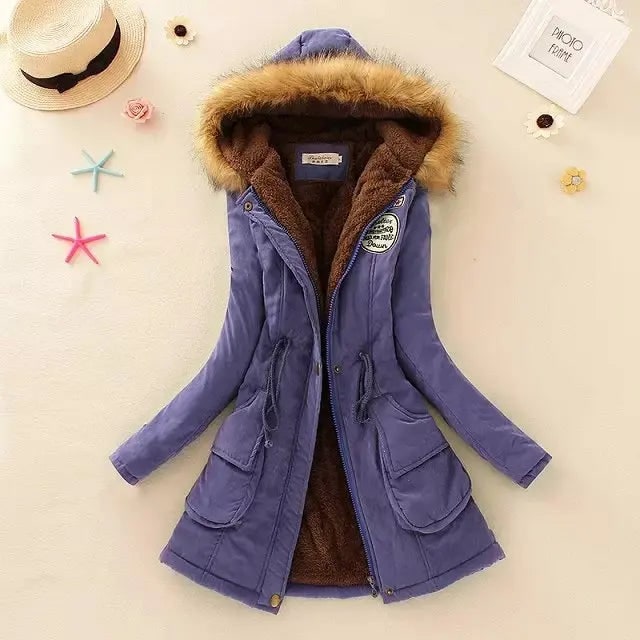 Manteau à capuche pour femme avec doublure polaire