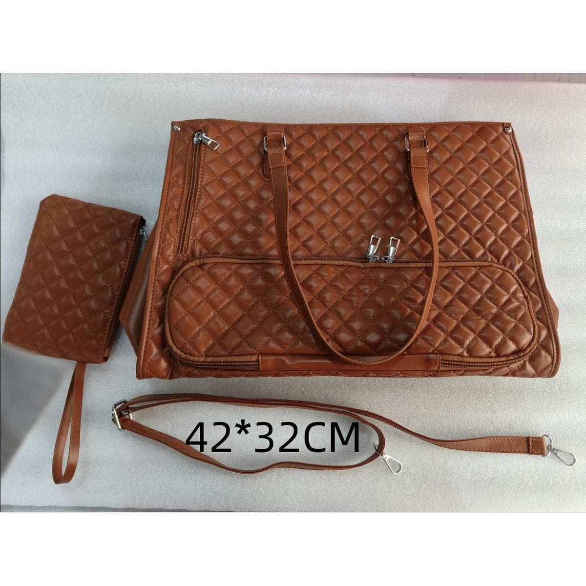 Sac-repas isotherme matelassé avec pochette assortie