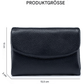 Portefeuille femme en cuir avec poches zippées et porte-cartes