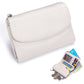 Portefeuille femme en cuir avec poches zippées et porte-cartes