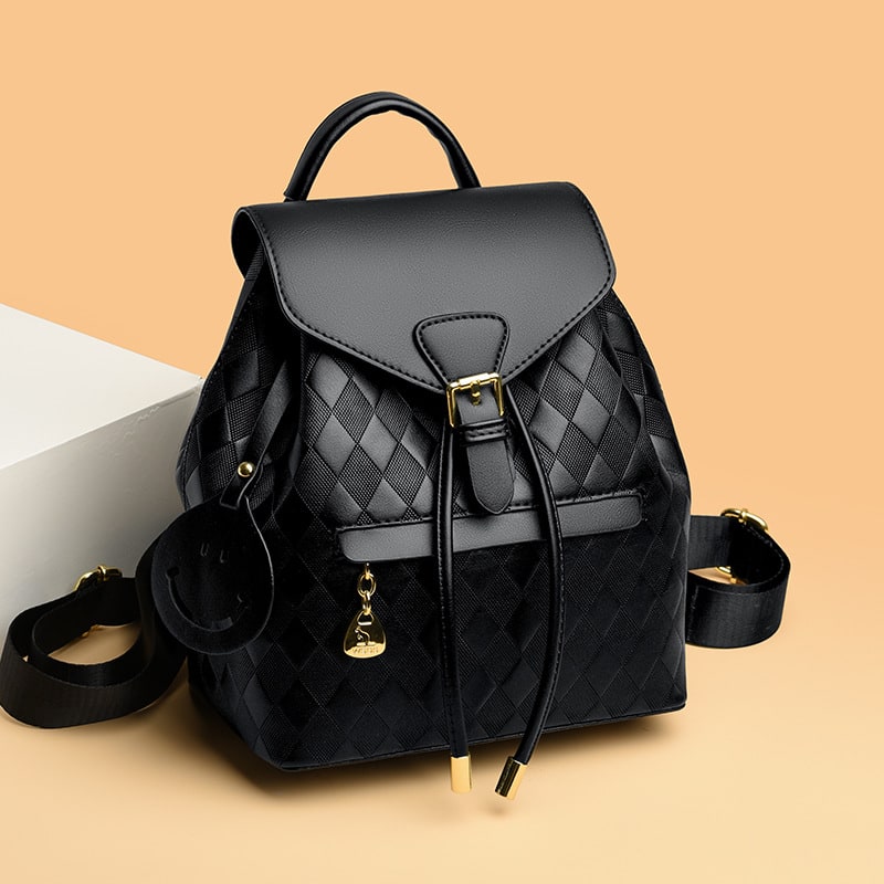 Mini sac à dos matelassé en similicuir avec cordon de fermeture