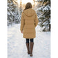 Doudoune mi-longue pour femme avec capuche doublée polaire