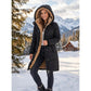 Doudoune mi-longue pour femme avec capuche doublée polaire