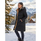 Doudoune mi-longue pour femme avec capuche doublée polaire