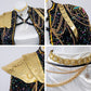 Costume de danse à sequins avec veste courte et ceinture à chaînes