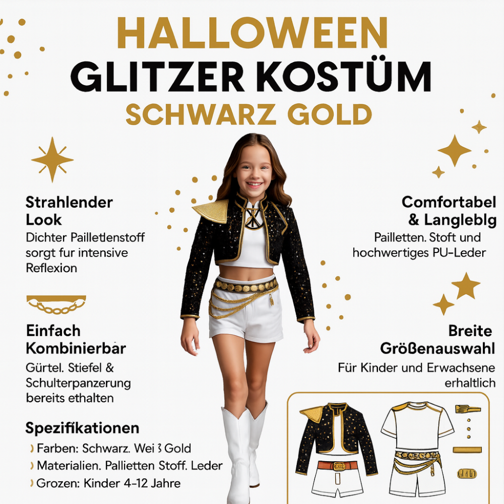 Costume de danse à sequins avec veste courte et ceinture à chaînes