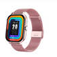 Montre connectée fine pour femme avec bracelet en maille métallique