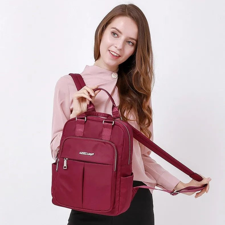 Sac à dos de voyage en nylon pour femme avec port USB