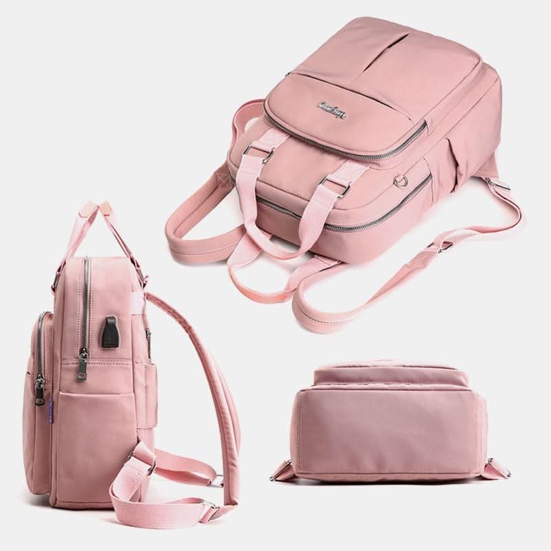 Sac à dos de voyage en nylon pour femme avec port USB